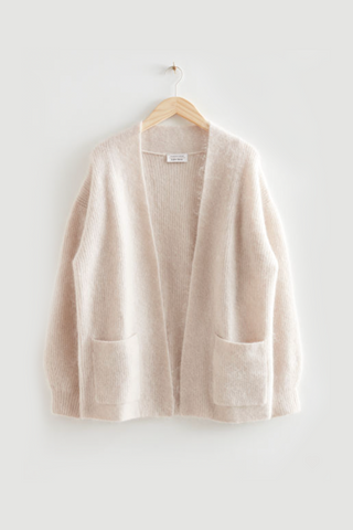 Oversized Buttonless Knit Cardigan