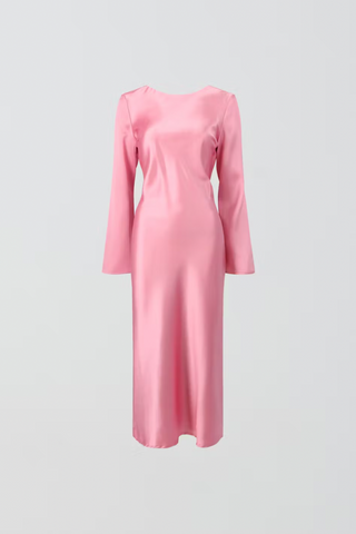 Longsleeve midi satin dress